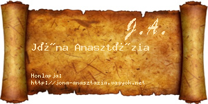 Jóna Anasztázia névjegykártya